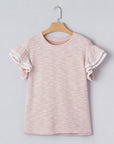 Amanda Ruffled Short Sleeve Blouse