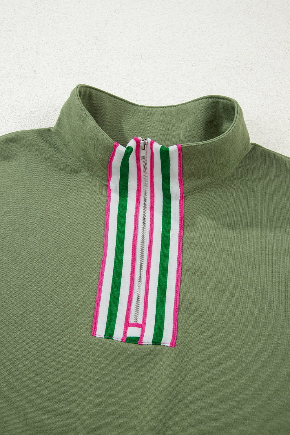 Felitina Patchwork Zip Collar Pullover