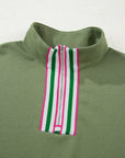 Felitina Patchwork Zip Collar Pullover