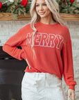 Aliella Letter Graphic Loose Long Sleeve Top