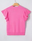 Noelle Ruffle Short Sleeve Sweater