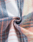 Plaid Corduroy Patchwork Pocketed Shacket