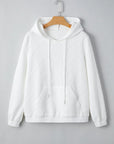 Magnolia Cable Lattice Texture Kangaroo Pocket Hoodie