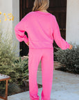 Solid Half-Button Pullover and Jogger Pants Set