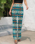 Baha Ranch Teal Aztec Flare Pants