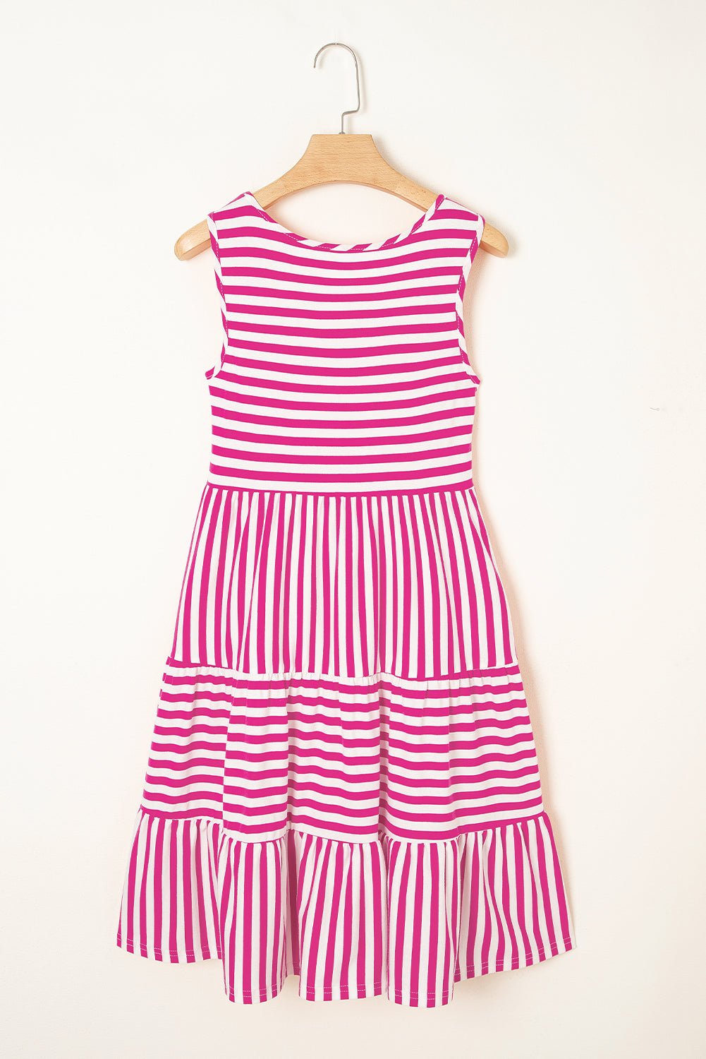 Ellie Stripe U Neck Sleeveless Loose Fit Mini Dress