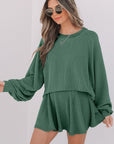 Corded Top and Ruffle Mini Skort Set