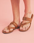 Everleigh Buckle Leathered Flat Slippers