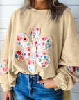 Floral Patchwork Long Sleeve Sweatshirt