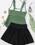 Colorblock Tankini Top and Skort Swim Set