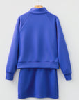 Solid Half Zip Pullover and Mini Skort Set