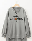 Sequin Happy Halloween Long Sleeve Top