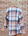 Nancy Plaid Corduroy Patchwork Shacket