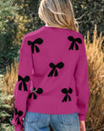 Lucy Bow Pattern Loose Sweater