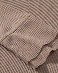 Zahra Waffle Knit Neckline Long Sleeve Top