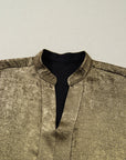 Metallic Split Neck 3/4 Sleeve Blouse