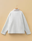 Plus Size Camo Patchwork Zipped Collar Pullover Sweatshirt