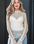 Selena Sheer Lace top Long Sleeve Top