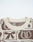 Western Bows & Horseshoes Long Sleeve Sweater