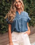 Briana Ruched Short Sleeve Shirt