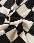 Checker Drawstring Elastic Waist Shorts