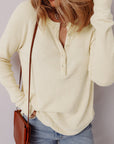 Soleil Knit Half Henley Top