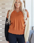 Colorblock Raw Edge Bubble Sleeve V-Neck Sweater