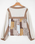 Floral Patchwork Long Sleeve Blouse