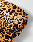 Leopard Short Puff Sleeve Babydoll Top