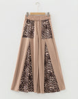 Leopard Patchwork Mineral Wash Wide Leg Pants
