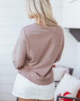 GOBBLE Thanksgiving Raw Hem Sweatshirt