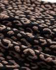 Leopard Contrast Trim Puffy 3/4 Sleeve Top