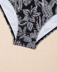 Abstract Buckle Tankini Top & Skirted Swim Set