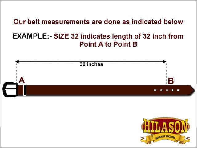 HILASON Western Genuine Leather Belt for Men Women Cowboy Cowgirl Handmade Unisex Full Grain Heavy Duty Tooled Belt for Jeans