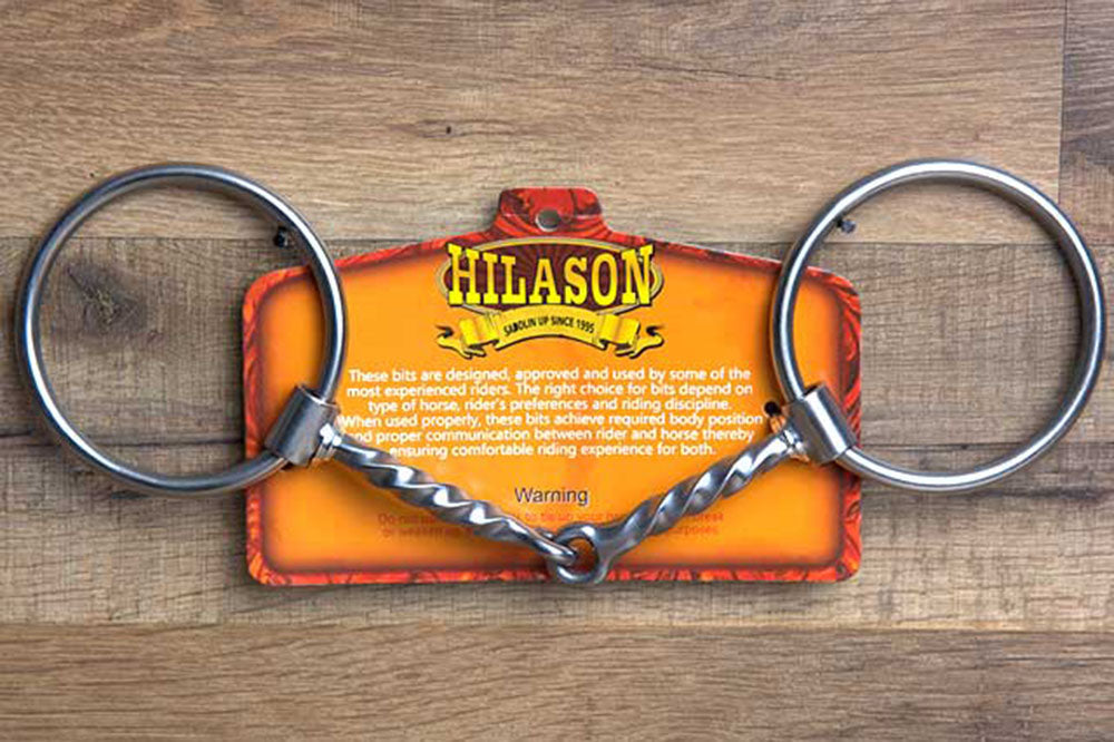 HILASON 5" Western O Ring Square Twist Horse Mouth Snaffle Bit W/ 3" | Stainless Steel