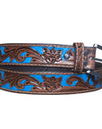 HILASON Western Genuine Leather Belt for Men Women Cowboy Cowgirl Handmade Unisex Full Grain Heavy Duty Floral Tooled Belt