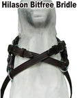 Hilason English Bitless Bridle - Full Grain Leather with Reins