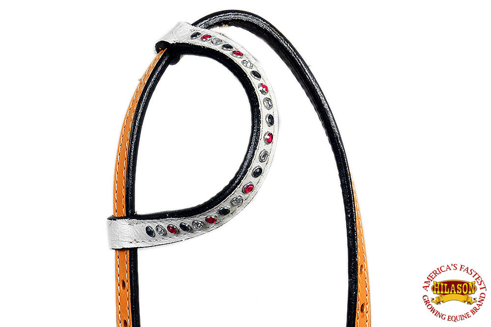 HILASON Western Horse One Ear Headstall American Leather Floral White | Headstall for Horses Western | Horse Headstall | Western Headstalls for Horses | Headstalls for Horses | Western Headstall