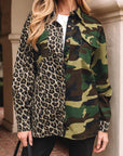 Leopard Camo Patchwork Oversized Shacket