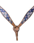HILASON Western  Horse Leather Headstall & Breast Collar Tack Set Aztec