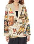Old West Cowboy Western Cowgirl Vintage Retro Women's Blazer