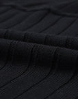 Ribbed Knit Reverse Seam 3/4 Sleeve Sweater