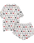 Baha Ranch Vegas Gambling Satin Ruffle Pajama Set
