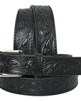 HILASON Western Genuine Leather Belt for Men Women Cowboy Cowgirl Handmade Unisex Full Grain Heavy Duty Floral Tooled Belt