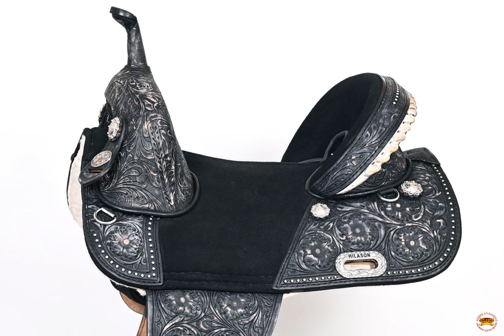 Hilason Western Horse Treeless Barrel Racing  American Leather Saddle