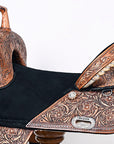 HILASON Treeless Western Trail Barrel Racing American Leather Saddle Dark Brown | Horse Saddle | Western Saddle | Treeless Saddle | Saddle for Horses | Horse Leather Saddle