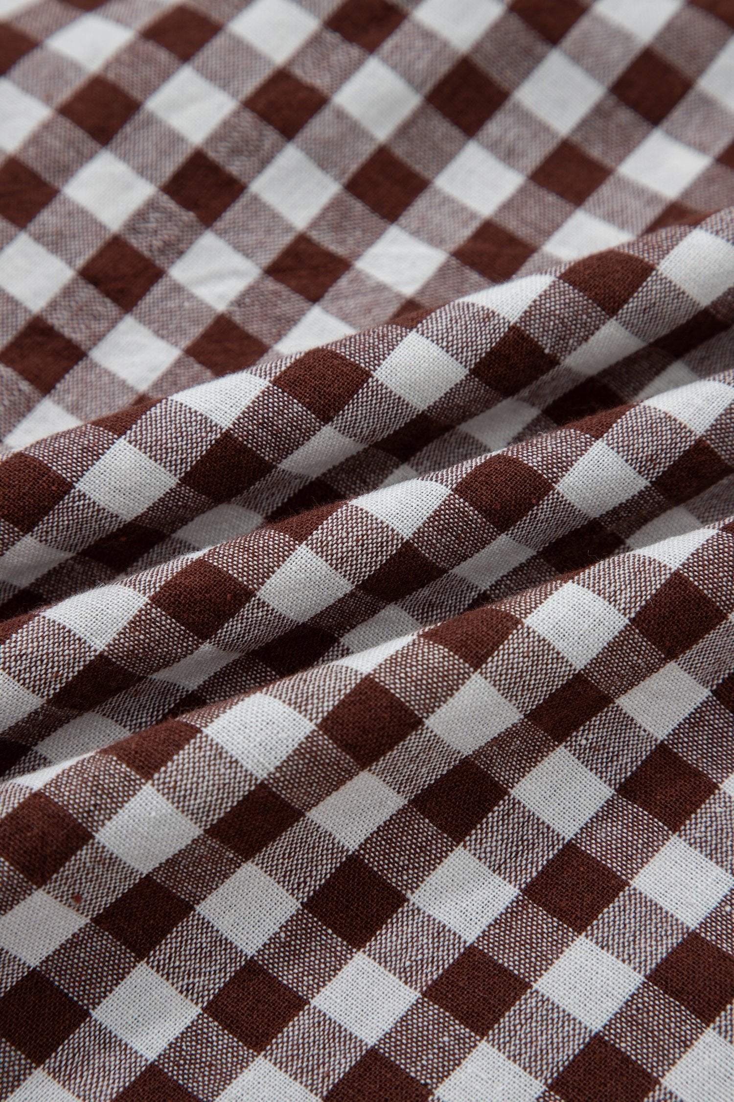 Gingham Plaid Zipped Cinched Waist Maxi Dress