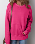 Ainsley Crisscross Stitching Loose Sweatshirt