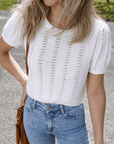 Lavender Puff Sleeve Crewneck Sweater