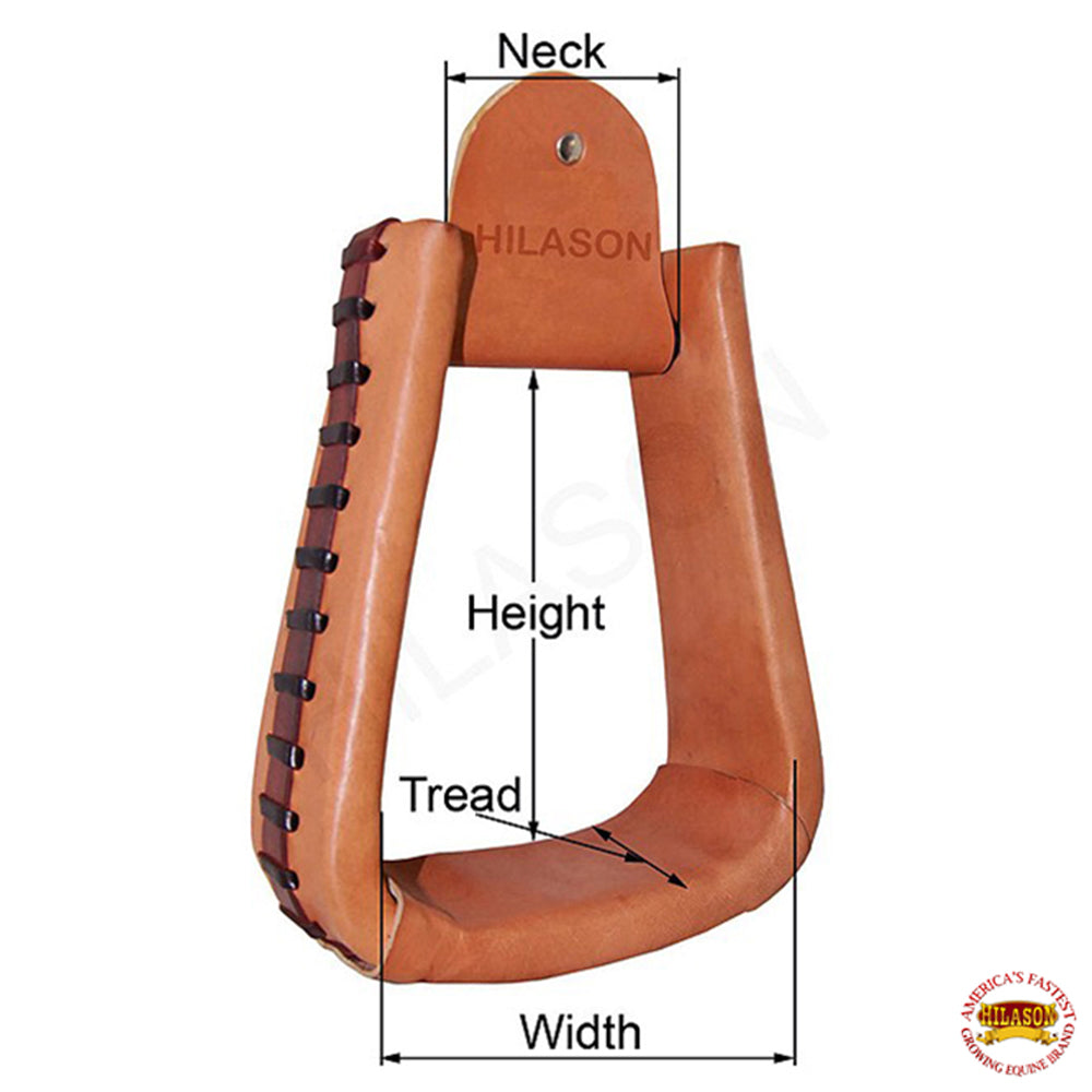 HILASON Horse Western Saddle Stirrup Oversize Rawhide Leather Pair| Rawhide Leather Stirrups | Oversize Horse Stirrups| Rawhide Covered Stirrups